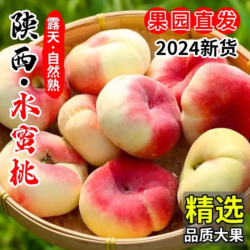 陕西毛蟠桃水蜜桃新鲜当季水果红桃子脆甜毛扁桃孕妇水果王母蟠桃