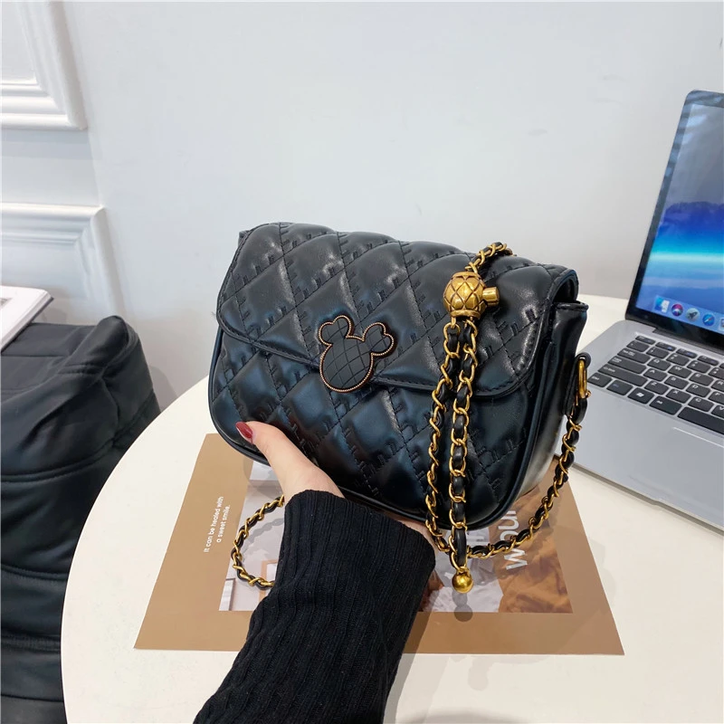 2024新款小香风菱格链条包时尚百搭单肩包气质通勤斜挎包女包845