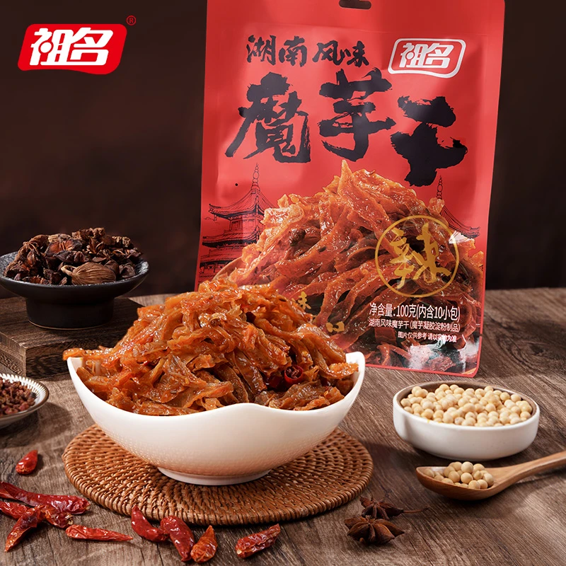 祖名香辣魔芋干休闲零食小吃解馋劲道