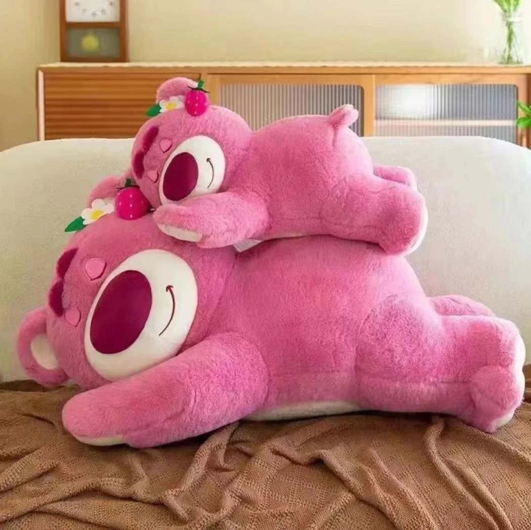 趴款趴趴熊粉色毛绒玩具公仔可爱抱枕靠垫带草莓味1