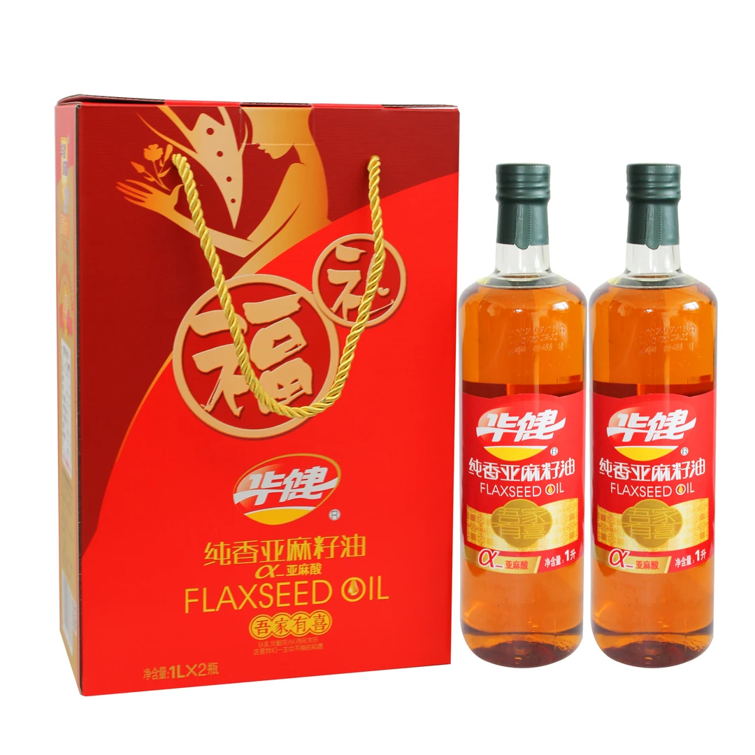 华健纯香亚麻籽油1L*2福礼