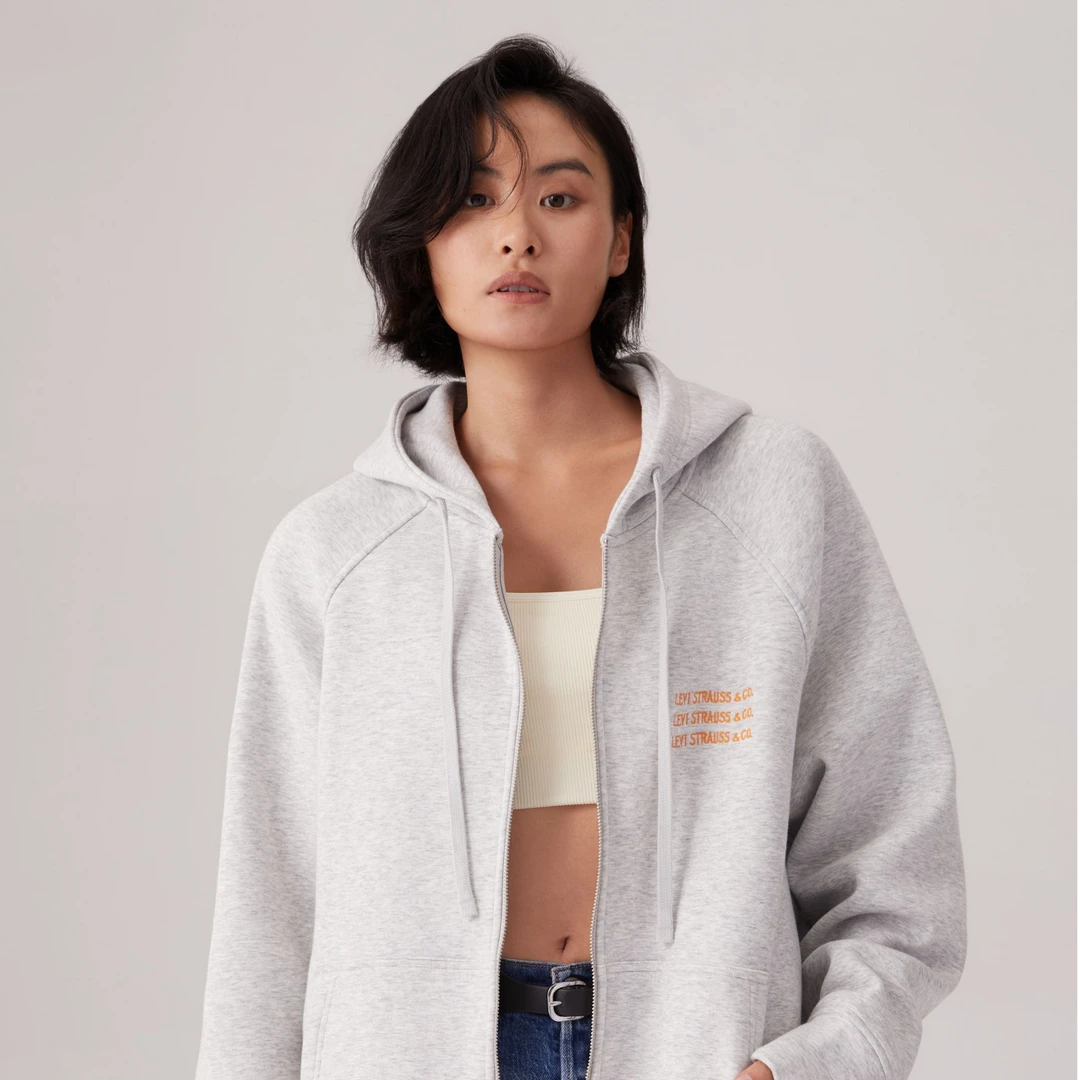 【商场同款】Levi's李维斯女士宽松连帽抽绳户外休闲舒适卫衣0016N