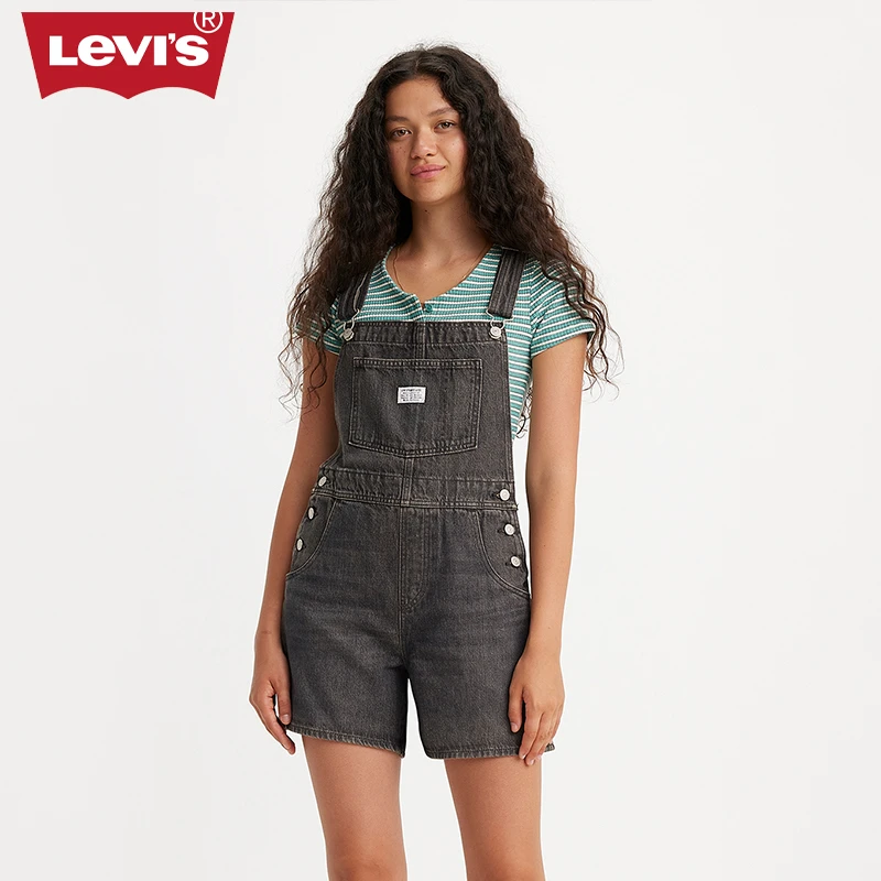 【商场同款】Levi's李维斯秋季女士气质经典牛仔背带短裤52333-0047