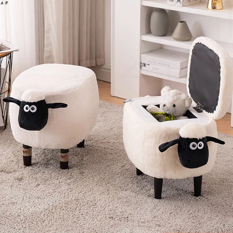 小羊肖恩换鞋凳家用储物凳试鞋凳矮凳收纳凳可爱凳子储物小凳子