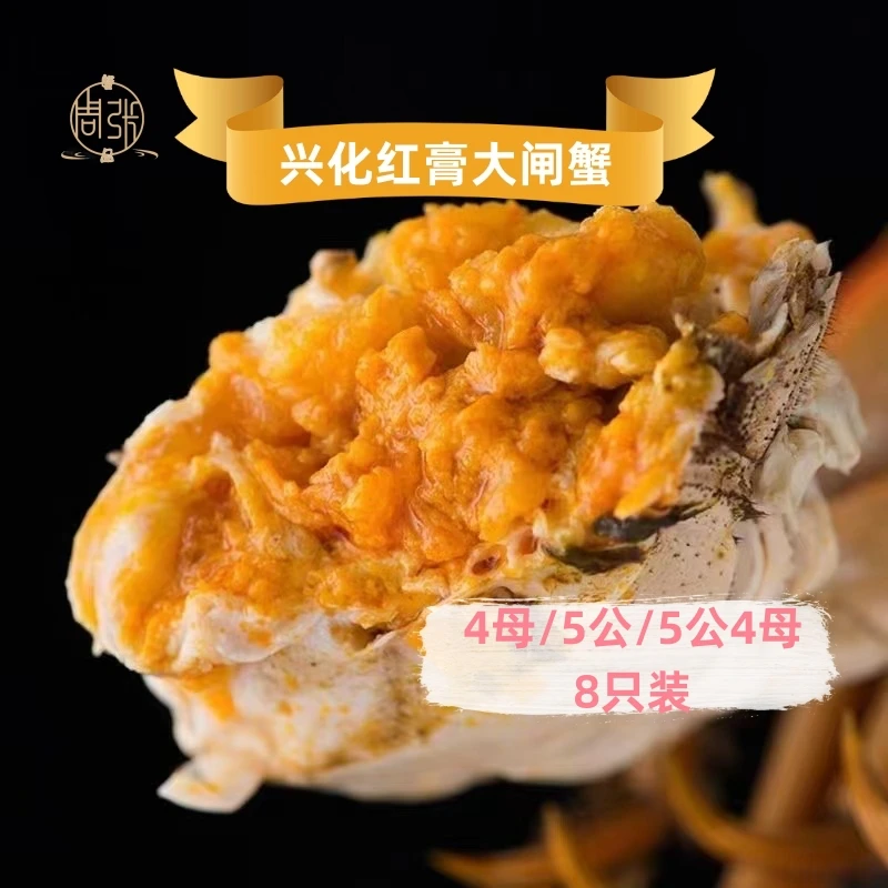周张蟹品兴化红膏大闸蟹4母/5公/5公4母8只精品甄选冷链现货现捕
