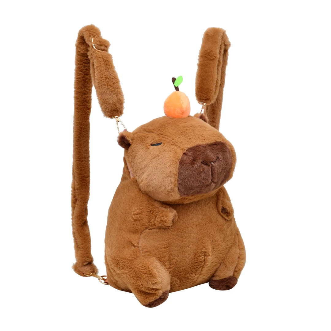 爆款卡皮巴拉毛绒公仔双肩包