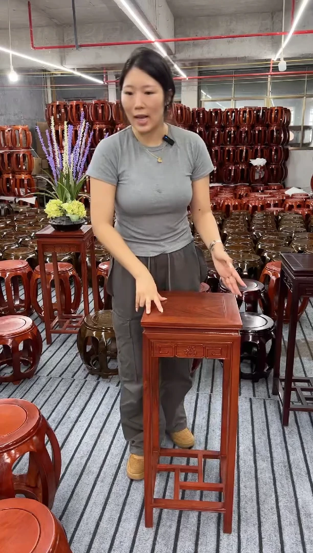 【闪购商品】花梨木类凳子亚花梨福字花架花梨色