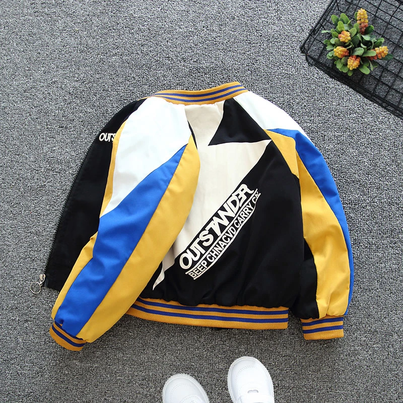 儿童装男中大童棒球服春季2023新款卡通印花宝宝夹克春秋薄款外套