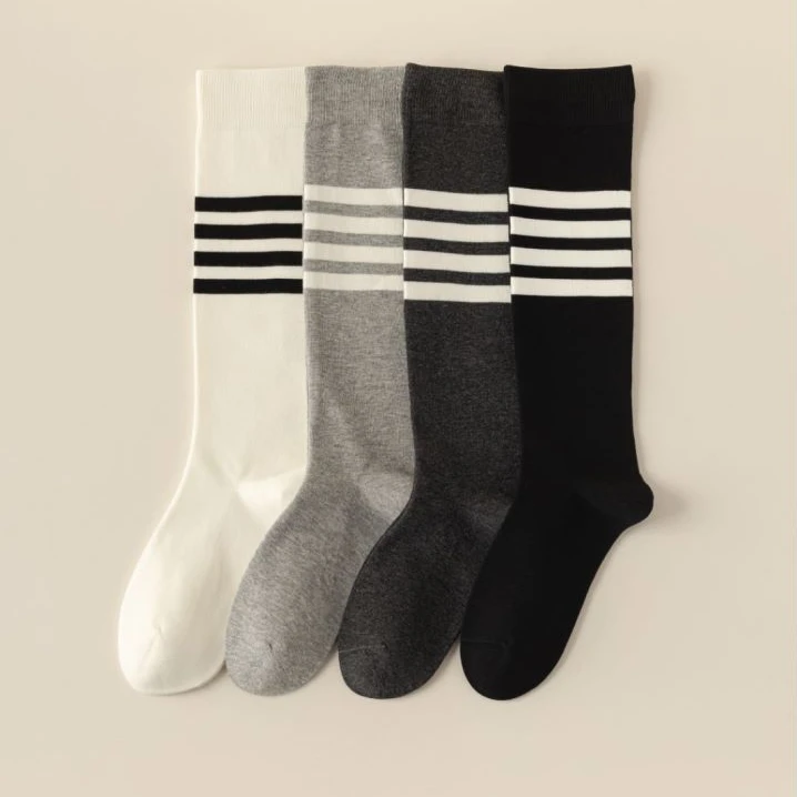 时代潮流AB款无骨缝合微压显瘦小腿袜舒适透气面料柔软