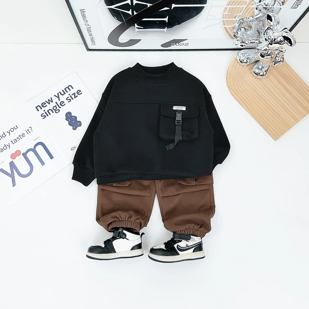 儿童卫衣加绒款长袖2024新款秋冬装男童 D-HZ241149 悠悠童话童装