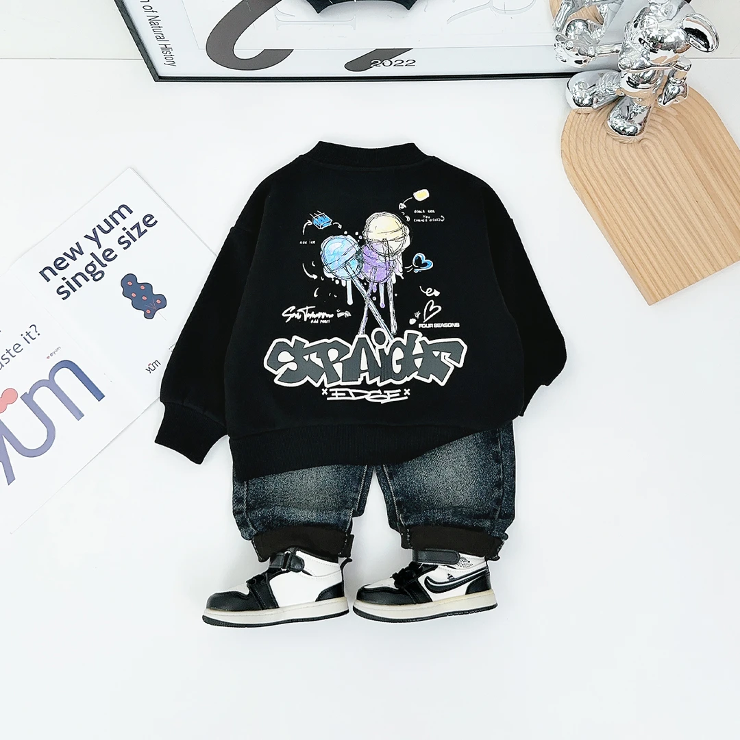 儿童卫衣加绒款长袖2024新款秋冬装男童 D-HZ241138 悠悠童话童装