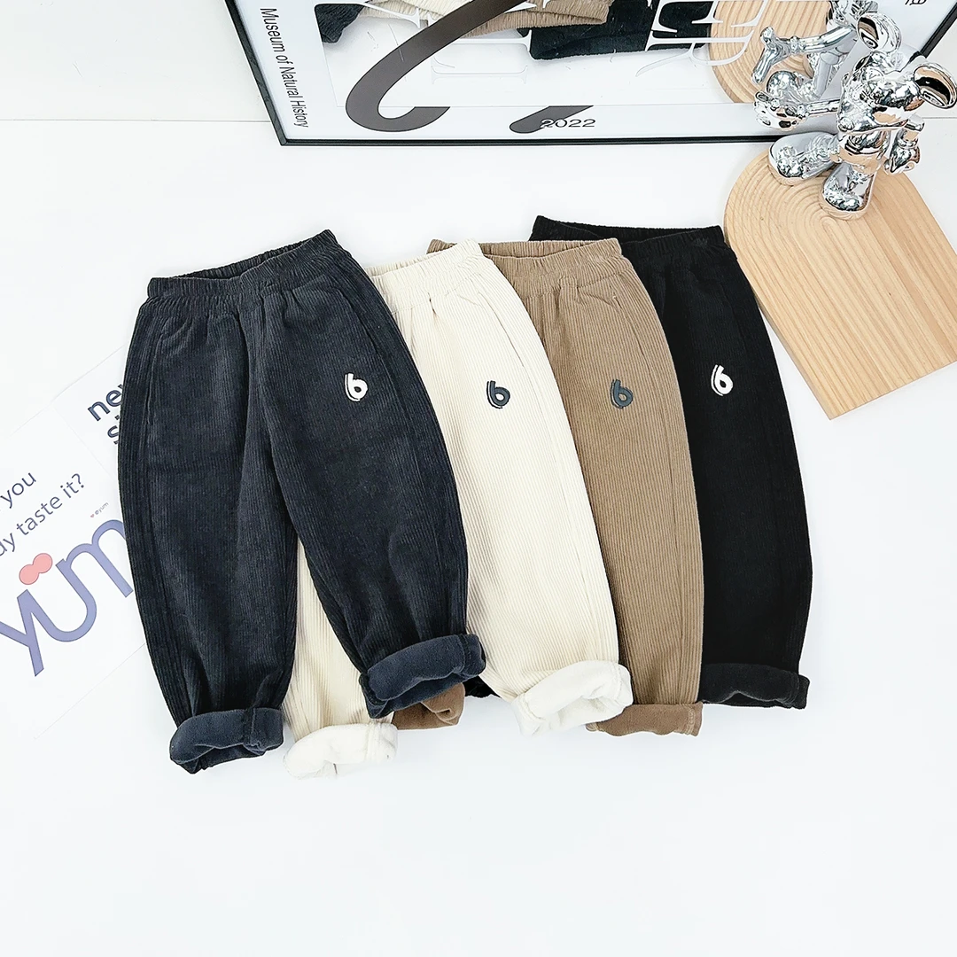 男童加绒裤子儿童休闲裤2024新款秋冬装 D-CXF3519 悠悠童话童装