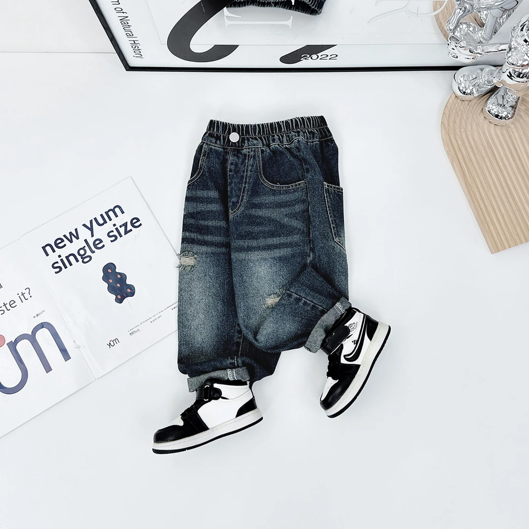 男童裤子春秋款儿童牛仔裤2024新款秋装 D-QYD24029 悠悠童话童装