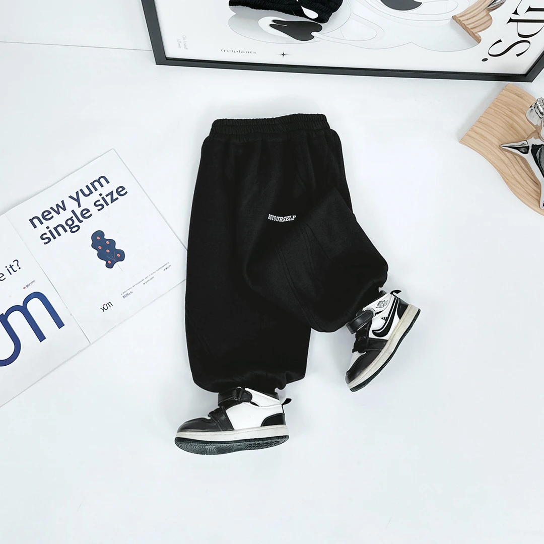 儿童加绒裤子男童运动裤2024新款秋冬装 D-WG27603 悠悠童话童装