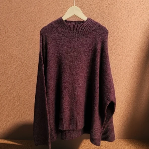 高端半高领秋冬显白内搭打底毛衣休闲宽松外穿针织衫C8353