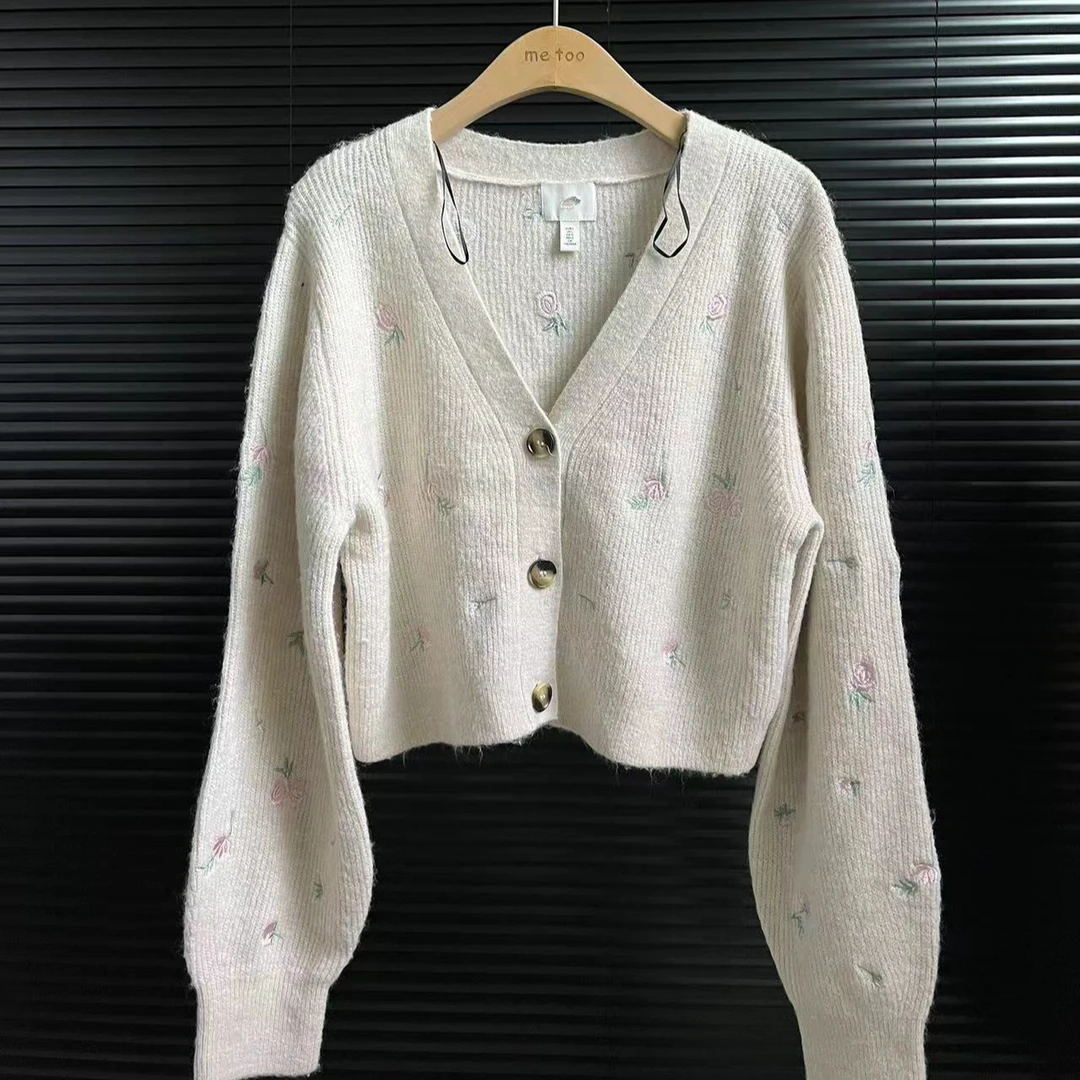 绒贝斯出口外单时尚气质休闲百搭针织衫外套A597