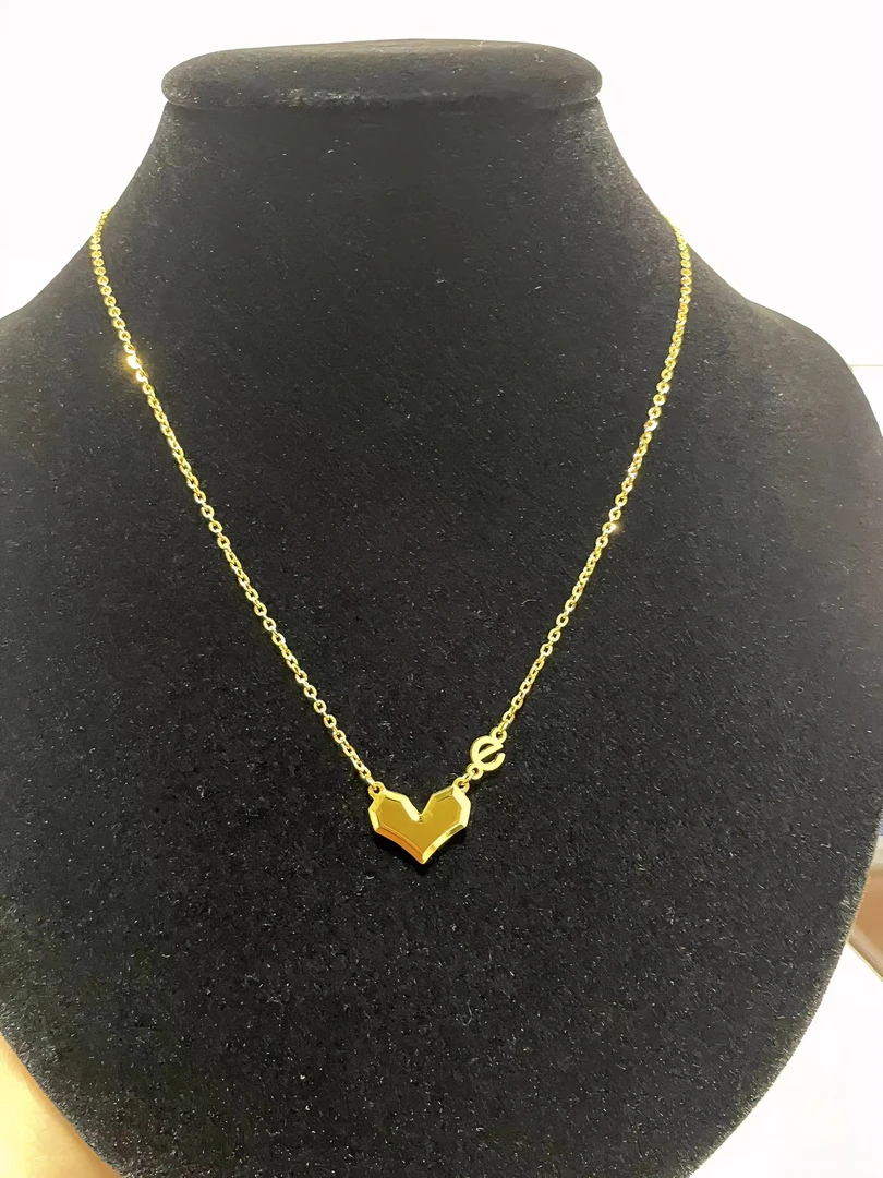 《小糖姐珠宝》足金 黄金9999 一心一意项链时尚简约百搭精致实心