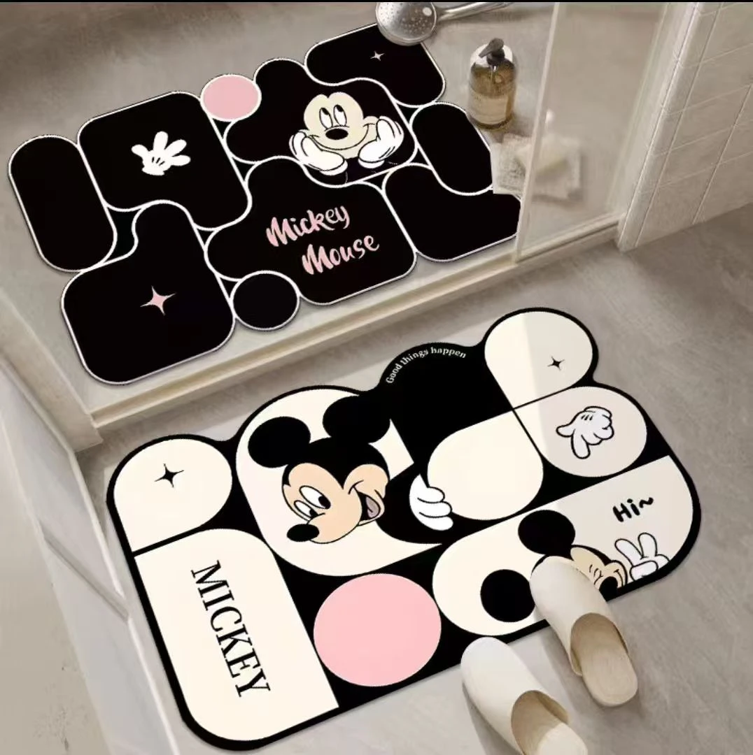 《米奇两件装》浴室门口吸水防滑垫脚垫卡通门垫40*60cm到手两件
