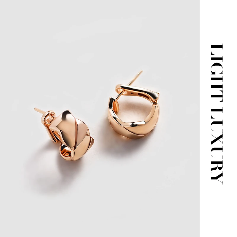 铜合金耳饰 0976368小香风 水冰月 菱纹格耳钉气质 耳环女