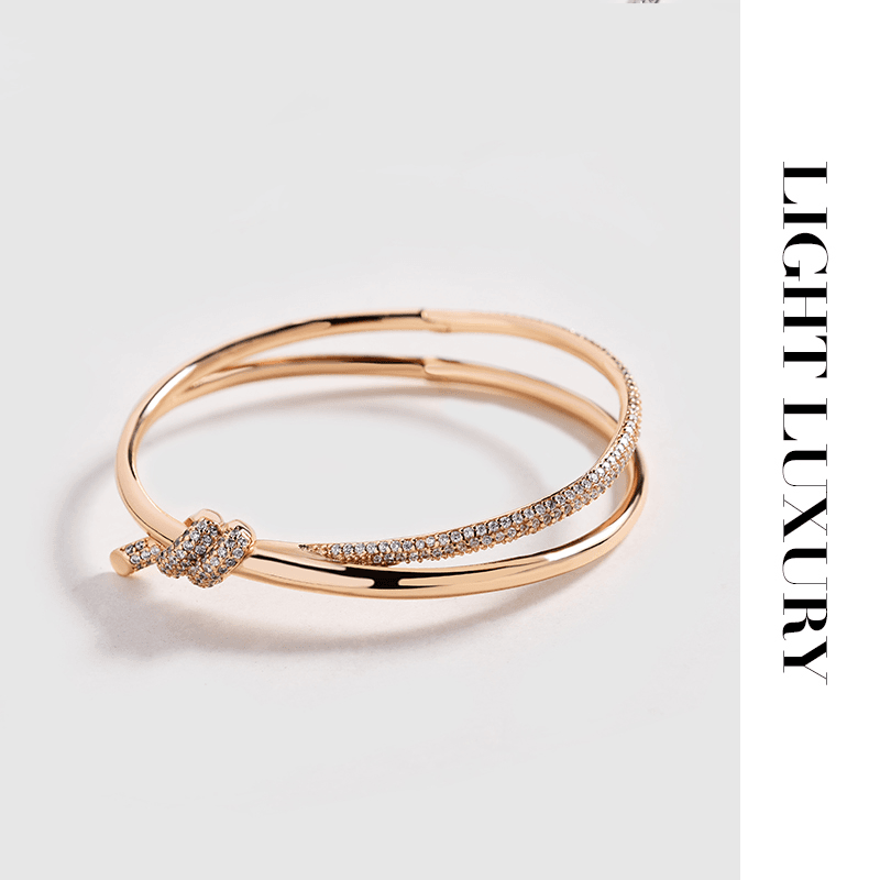 铜合金合成锆石手镯 1162104绳结手镯轻奢 女百搭气质