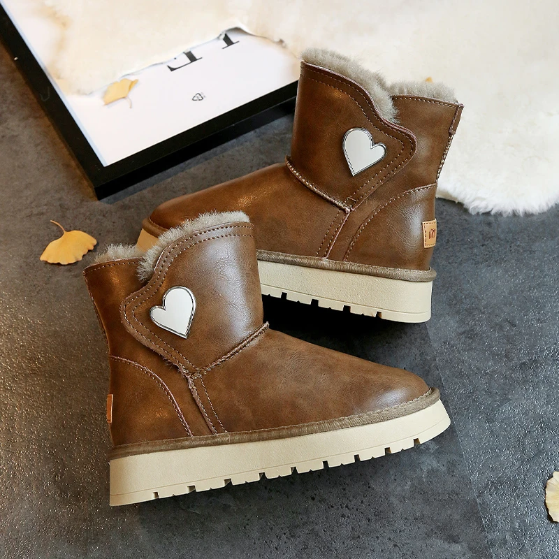 【莫拉塔】厚底雪地靴女皮毛一体2025新款冬季加厚东北短靴棉鞋子