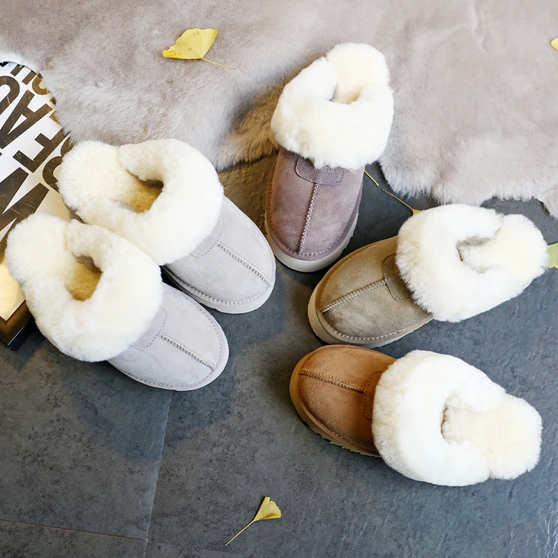 【莫拉塔】羊皮毛一体雪地毛毛拖鞋女厚底包头千颂伊保暖同款-30号