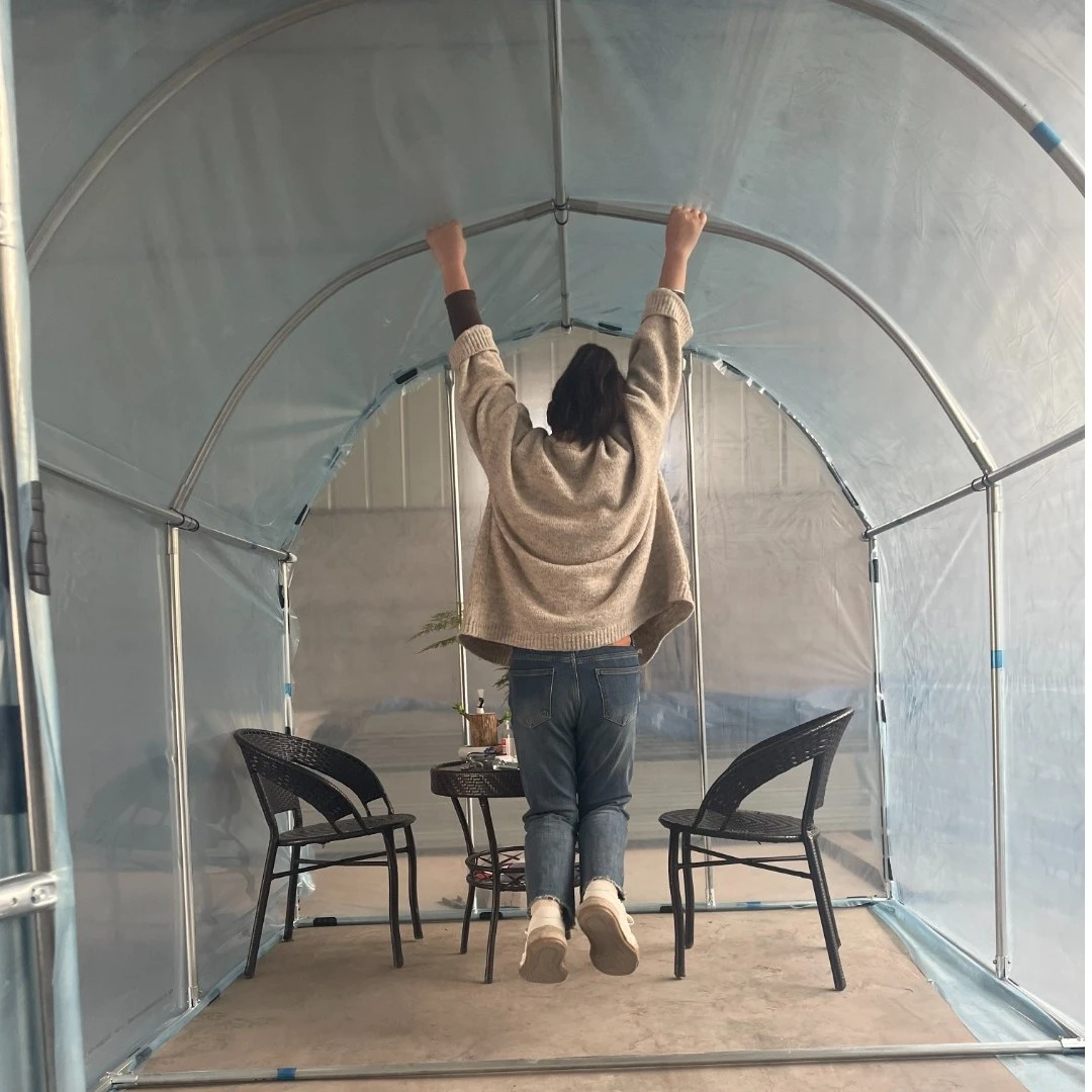 家用温室大棚保温暖棚简易组装镀锌钢管骨架楼顶花园花房种植蔬菜
