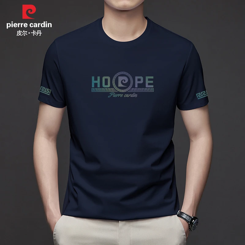 皮尔卡丹品牌正品男士圆领短袖夏季薄款商务高档轻奢男装P2043#