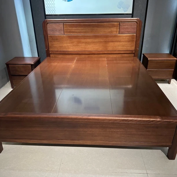 实木床单人双人床简约家用大床储物