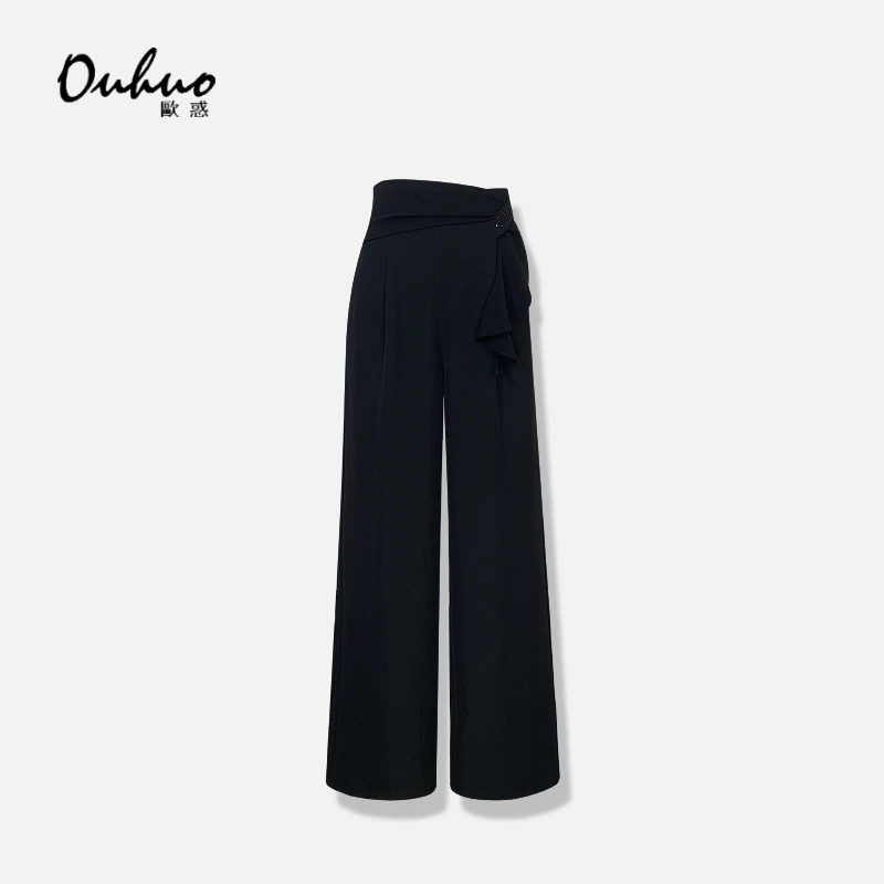 2025高腰长裤气质优雅时尚富家千金气质衣服百搭直筒裤OHPAH07096