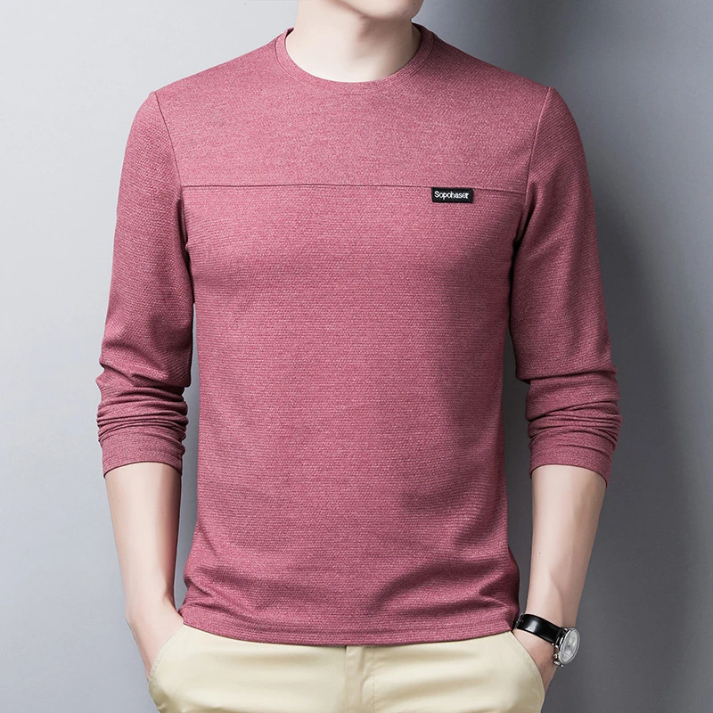 秋季新款男式圆领卫衣针织衫舒适柔软长袖