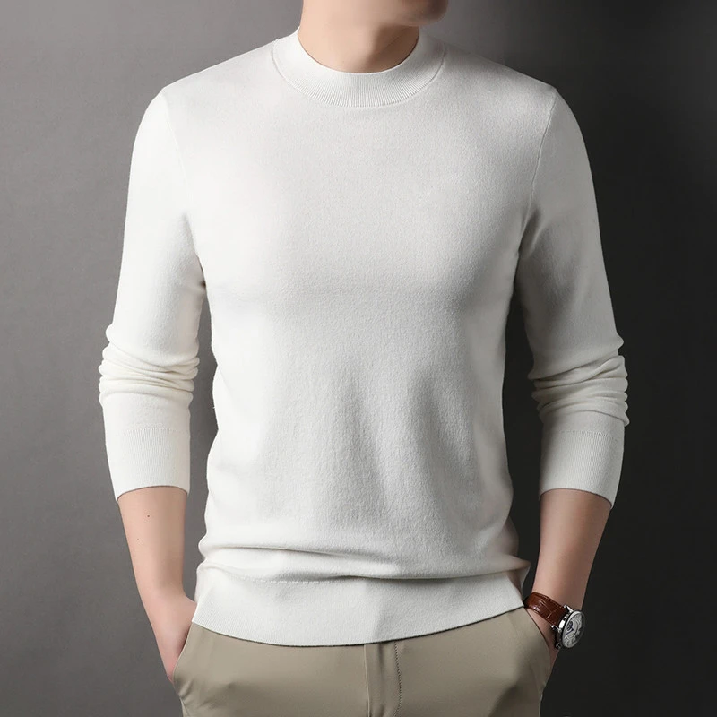 【清仓】冬季新款轻商务时尚男装圆领纯色针织衫毛衣