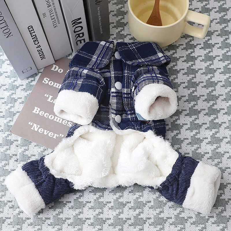 【小扬哥甄选】狗狗衣服冬季泰迪幼犬加厚格子保暖棉服高颜值奶狗
