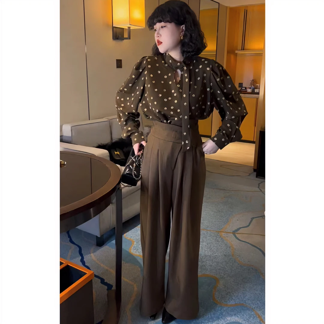 6051#高腰魔术贴西装裤