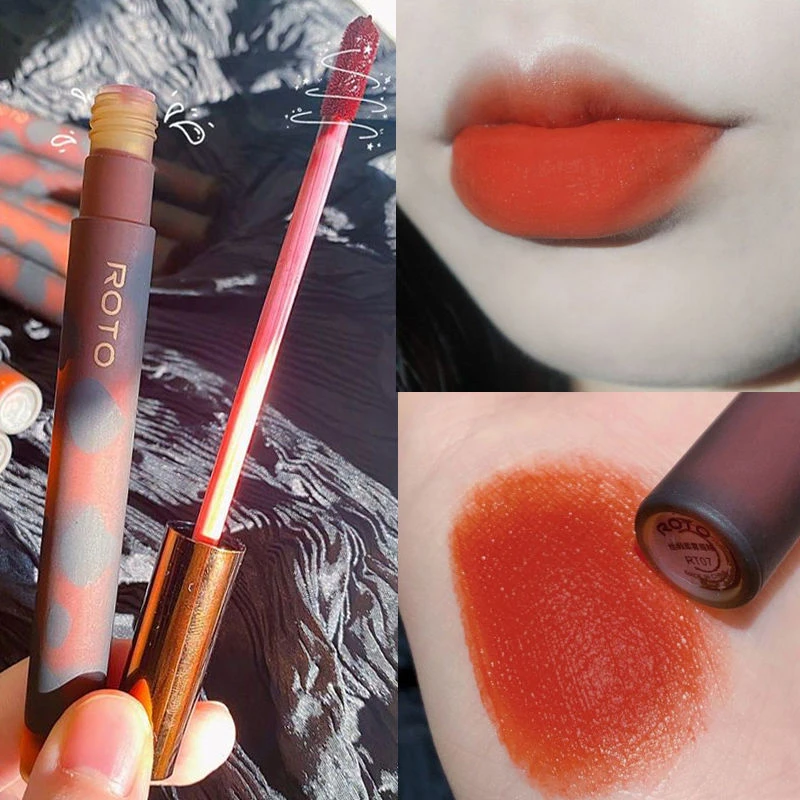 焦糖南瓜色唇釉不易掉色不易沾杯唇泥素颜显白女团色