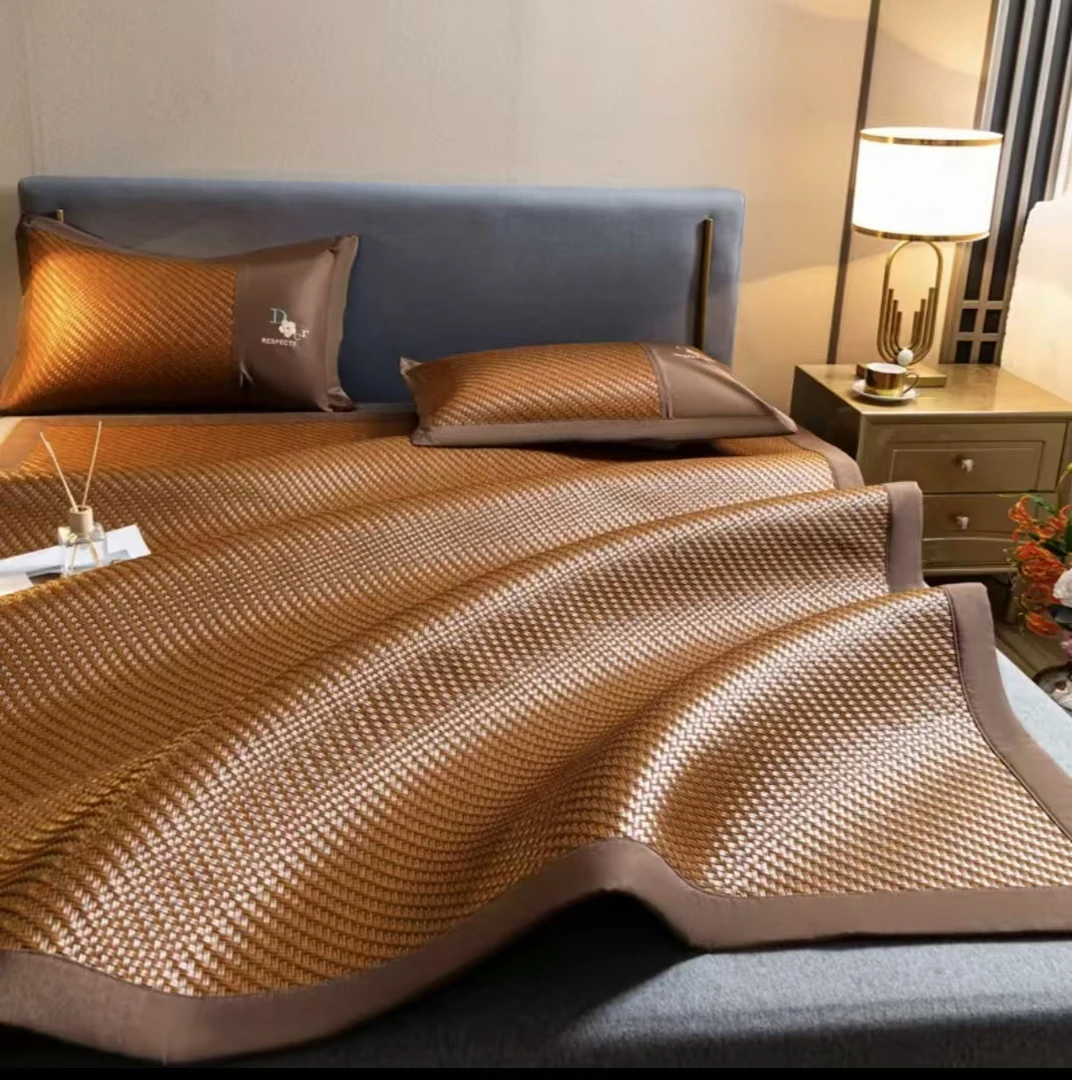 冰美人养生席子藤席双人可折叠可水洗好收纳柔软家用养生席