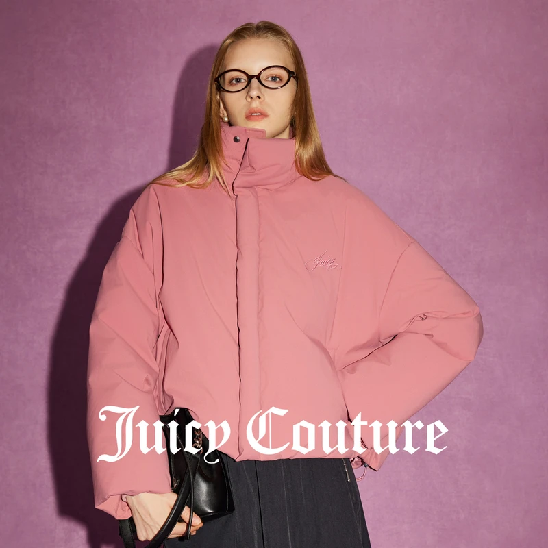 JUICYCOUTURE橘滋红莓舒芙蕾Logo刺绣冬季时尚保暖女式羽绒服