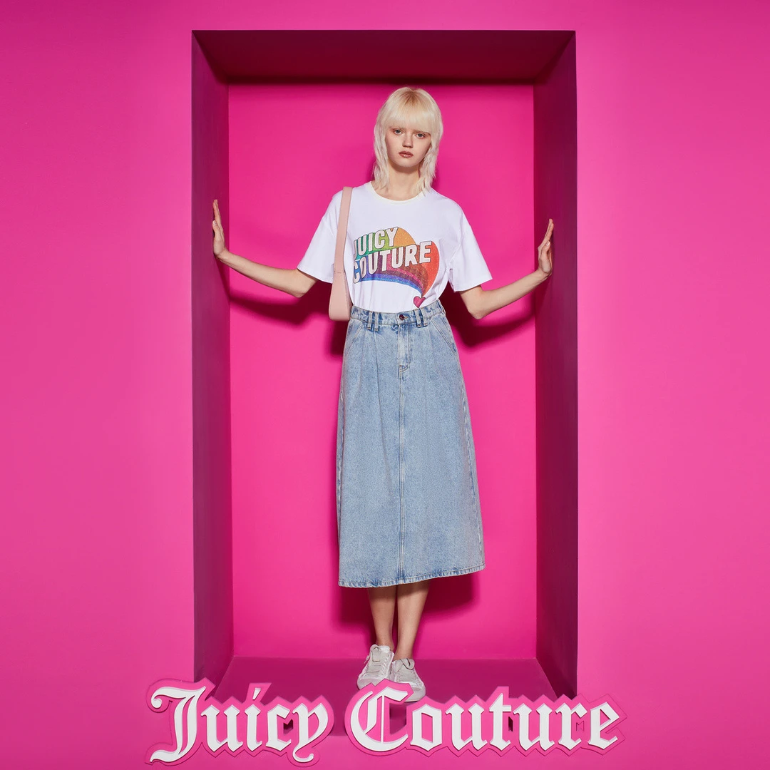 橘滋【早春新品】JC刺绣水A摆牛仔显瘦时尚半裙