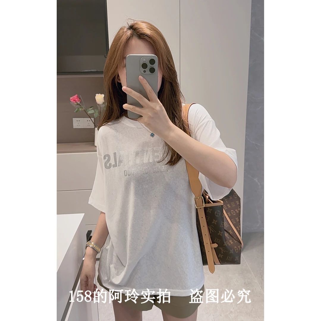 【阿玲实拍】2024夏新款薄款满天星雪花棉短袖t恤ins风宽松半袖