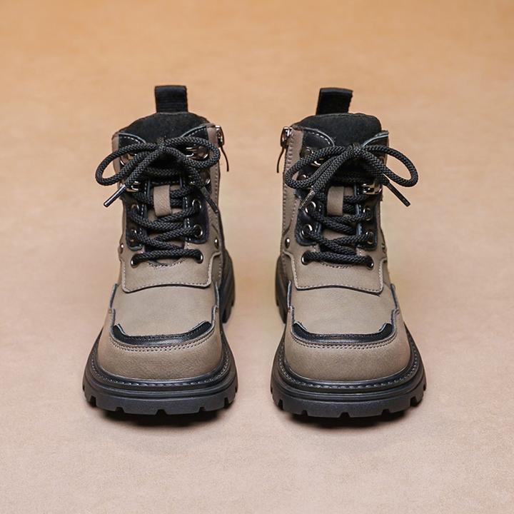 男童马丁靴2024新款秋冬季靴子加绒保暖二棉鞋儿童加厚中大童短靴