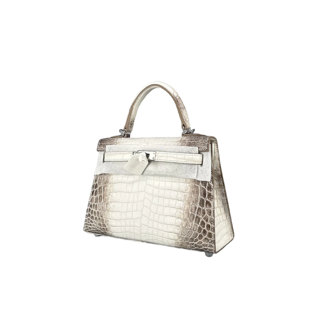 蛇年礼盒高定轻奢KL32CM两张半皮喜马拉雅白气质单肩斜挎手提包