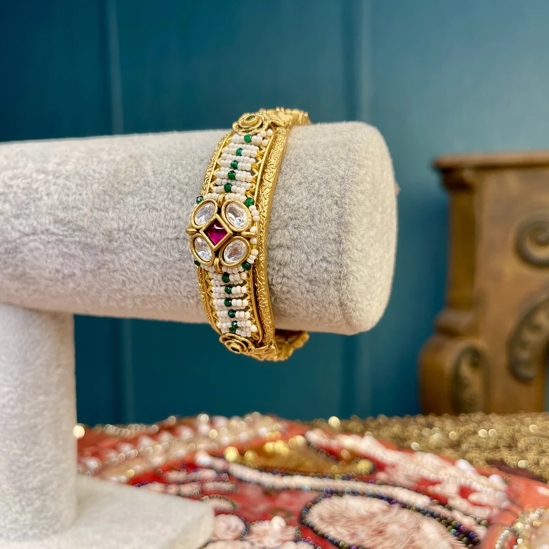 铜合金玻璃手镯 02206印度春夏饰品可开口手镯民族风彩色重工创意
