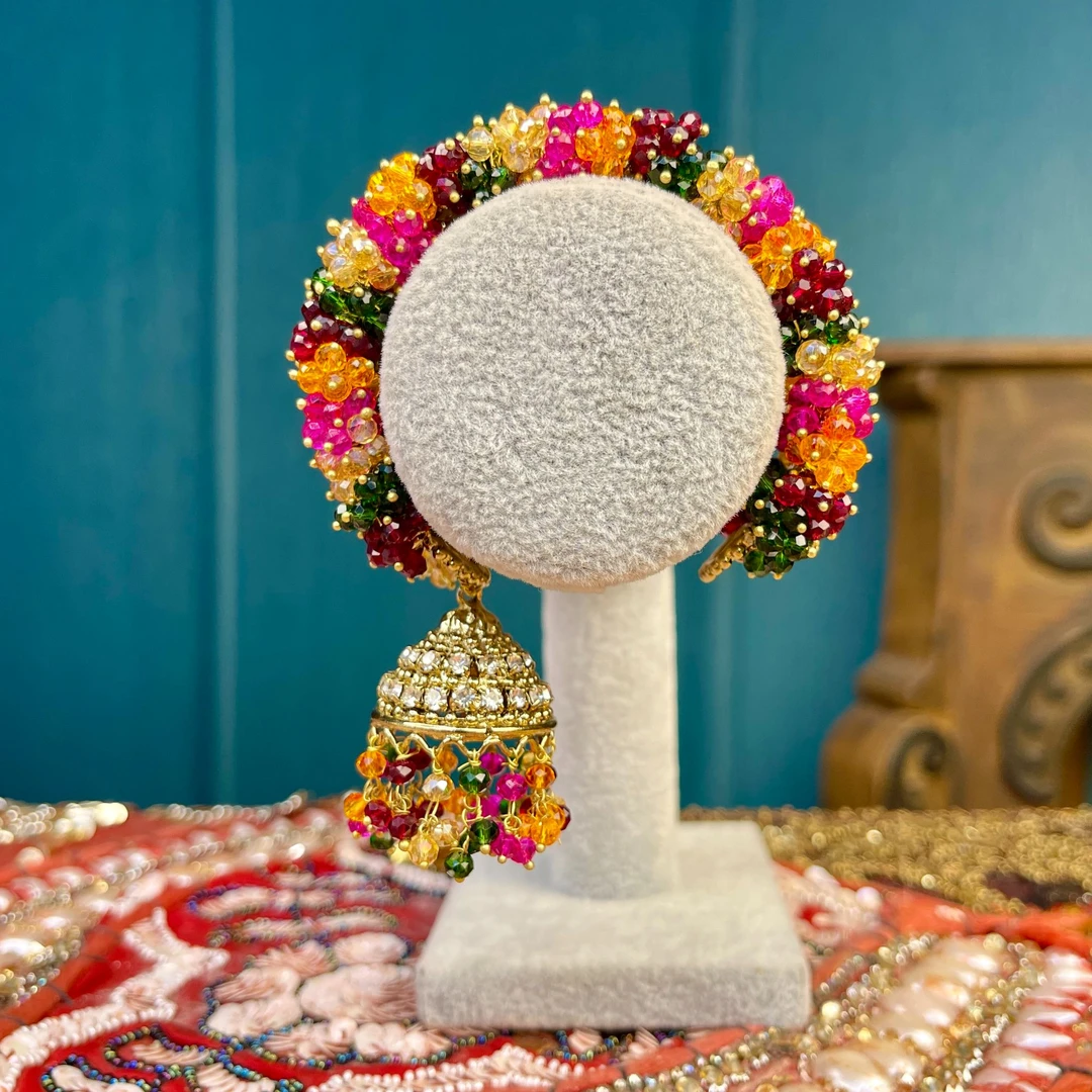 铜合金玻璃手镯 02001印度春夏饰品可开口轻奢民族风彩色重工创意