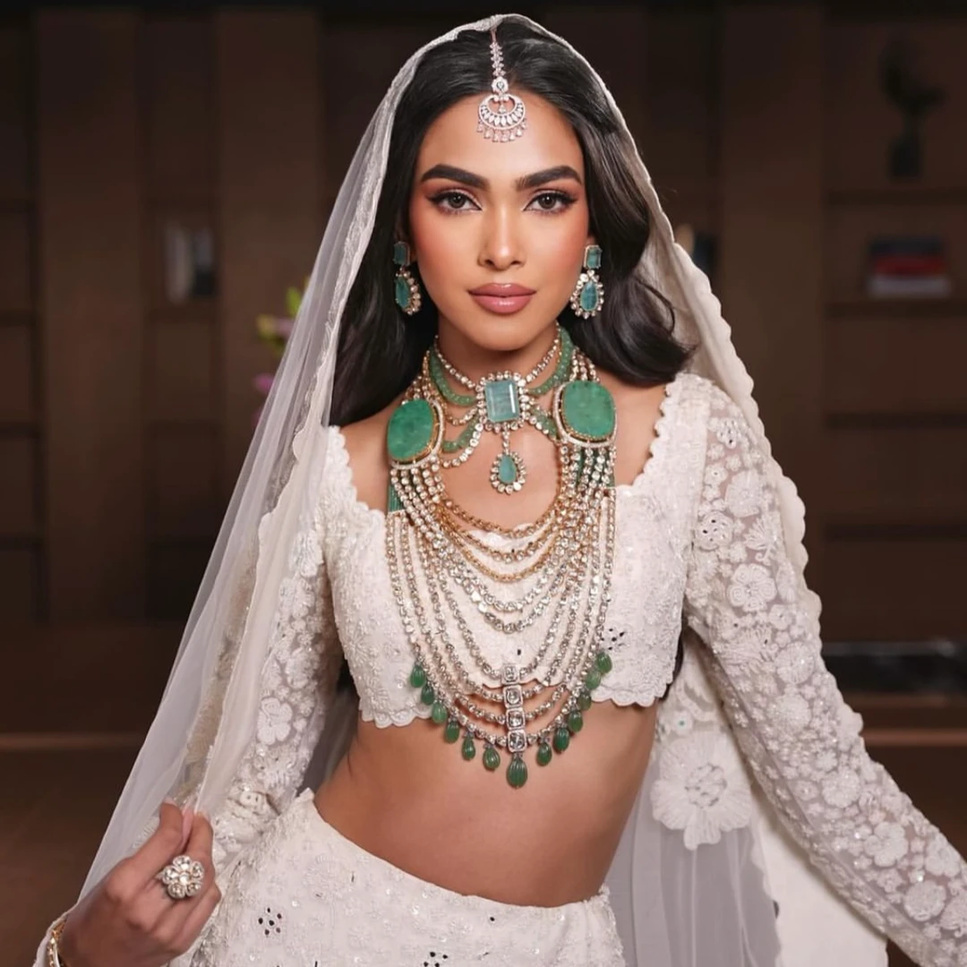 铜合金玻璃吊坠 N0退N0换印度金色重工奢华配饰古风手工饰品项链