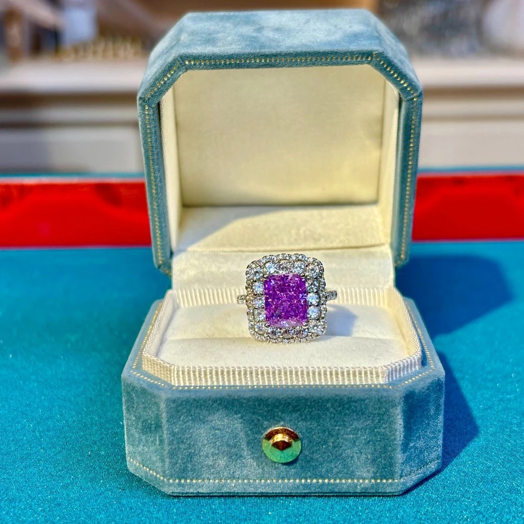 铜合金玻璃戒指 【02415】瑾瑟印巴戒指紫色气质轻奢镶嵌精致复古