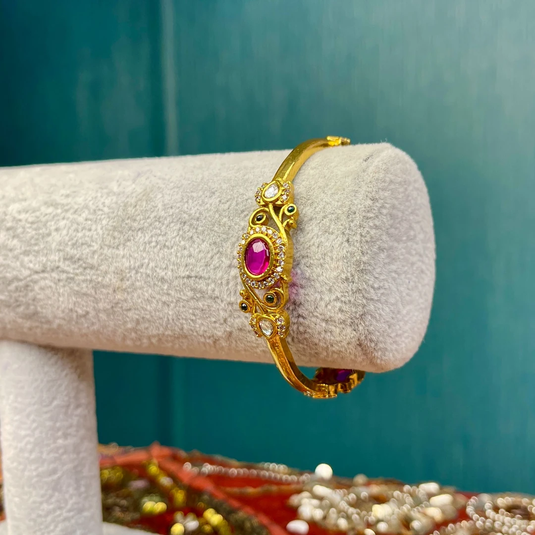 铜合金玻璃手镯 02303 印度春夏饰品不可开口手镯民族风彩色重工