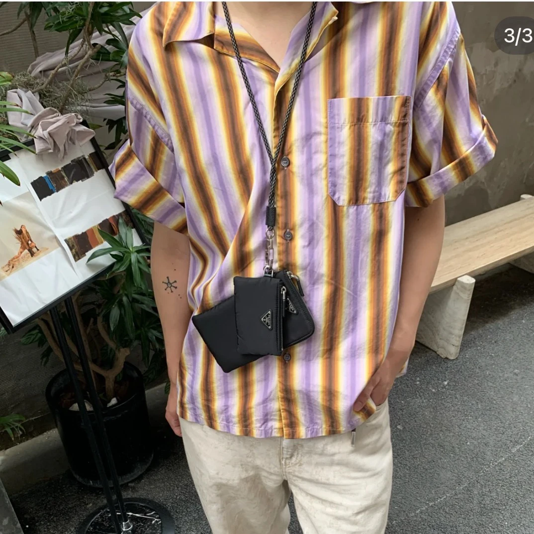 99新 MARNI 拼色条纹衬衫
