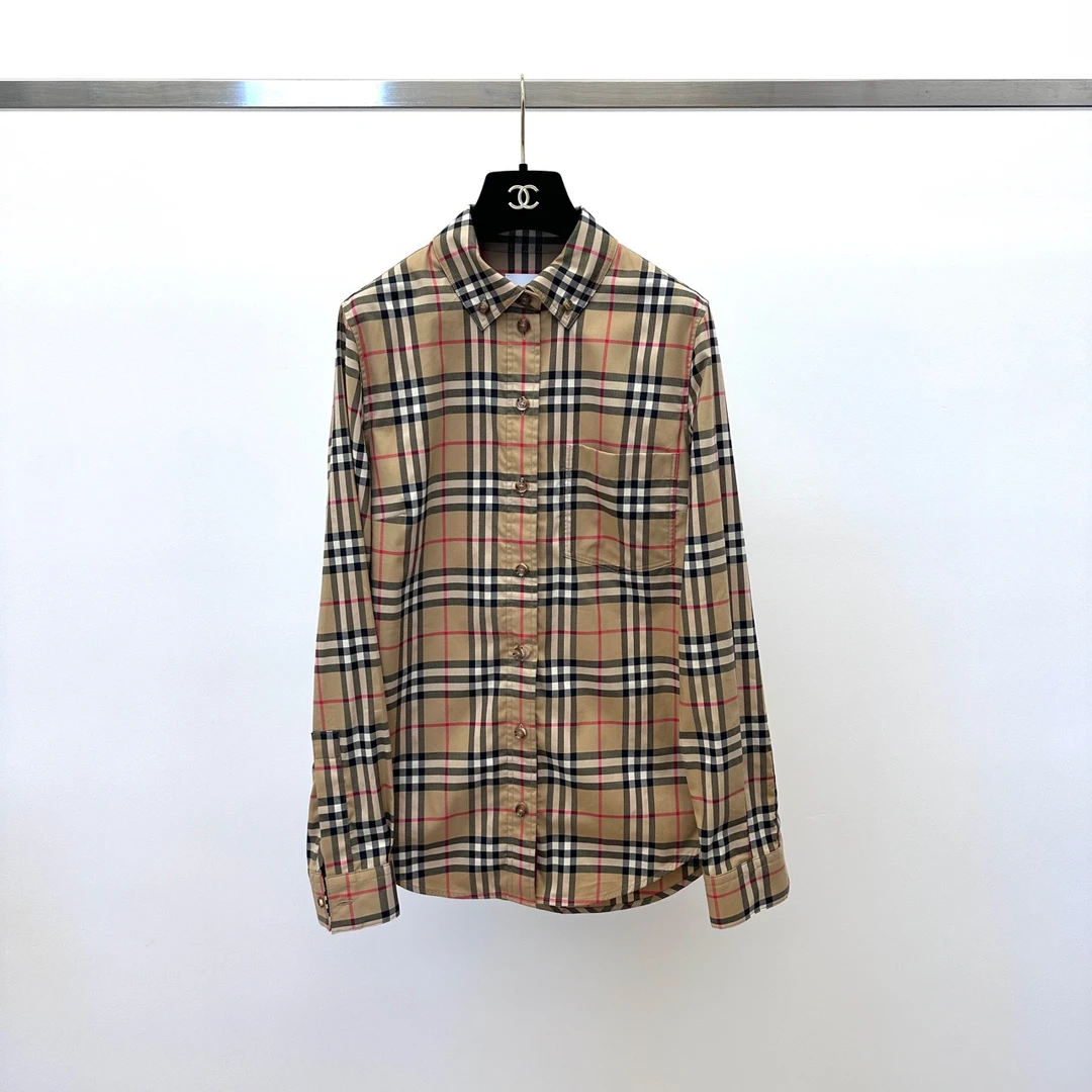 99新 Burberry 博柏利经典格纹衬衣 uk6码 01258