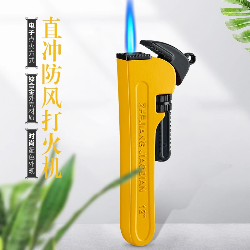 创意个性迷你防风打火机直冲点火仿真好玩管钳款便携式锌合金材质