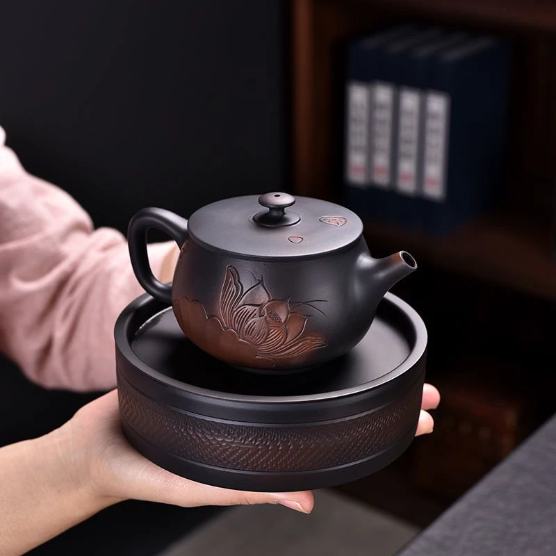 紫陶壶纯手工茶壶单壶茶具套装功夫茶紫砂壶西施壶家用茶具复古